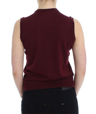 Elegant Red Wool Sleeveless Pullover Vest - Luxury for You