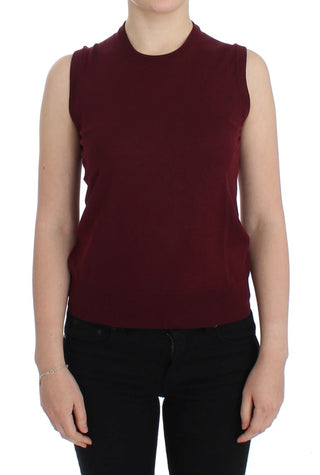 Elegant Red Wool Sleeveless Pullover Vest - Luxury for You