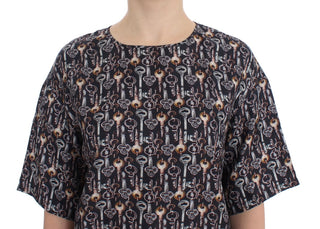 Enchanted Sicily Silk Blouse With Key Print - Luxury for You