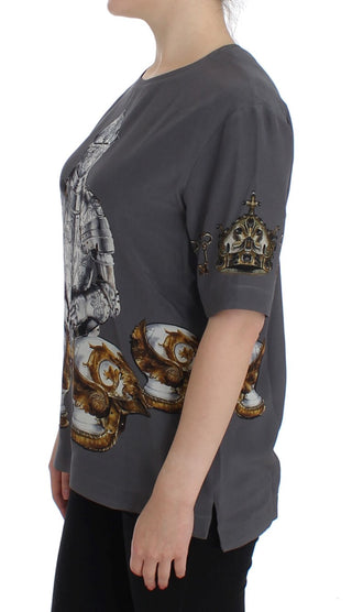 Enchanted Sicily Silk Blouse With Knight Print - Luxury for You