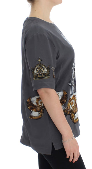 Enchanted Sicily Silk Blouse With Knight Print - Luxury for You