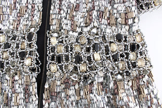 Silver Crystal Embellished Shift Dress Masterpiece - Luxury for You