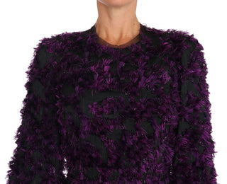 Elegant Fringe Sheath Dress In Purple & Black - Luxury for You