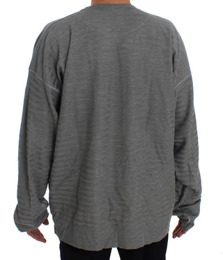 Elegant Gray Silk Crewneck Pullover Sweater - Luxury for You