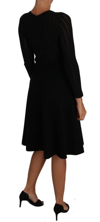 Elegant Black Knitted Sheath Dress - Luxury for You