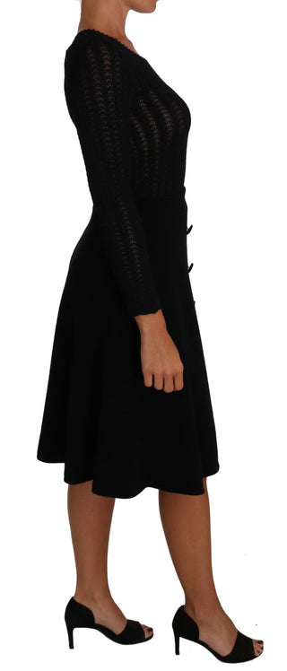 Elegant Black Knitted Sheath Dress - Luxury for You