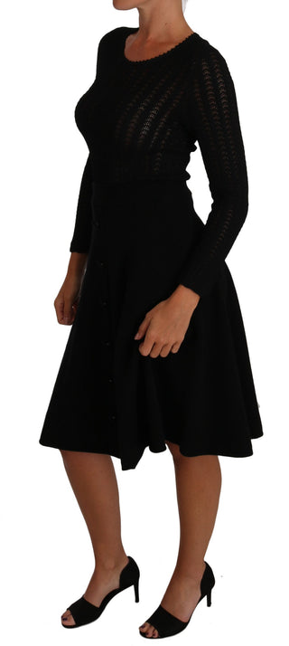 Elegant Black Knitted Sheath Dress - Luxury for You