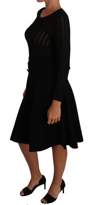 Elegant Black Knitted Sheath Dress - Luxury for You