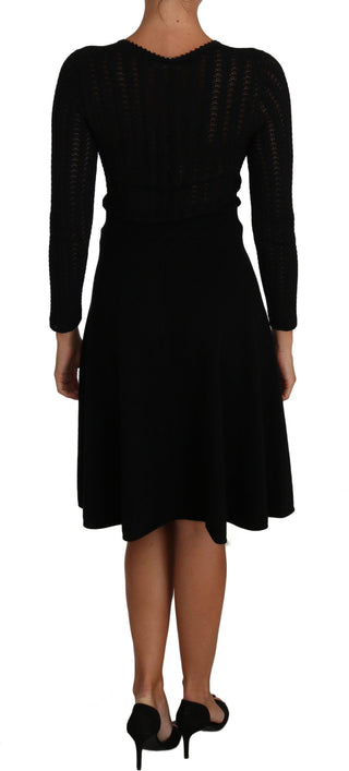 Elegant Black Knitted Sheath Dress - Luxury for You