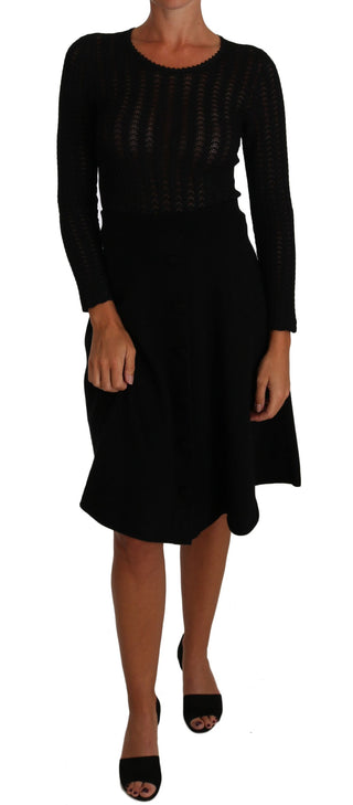 Elegant Black Knitted Sheath Dress - Luxury for You