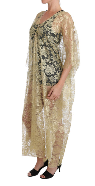 Golden Floral Lace Kaftan Sundress - Luxury for You