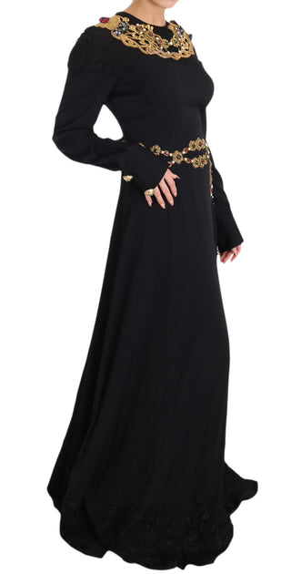 Elegant Maxi Black Dress With Gold Detailing - Luxury for You