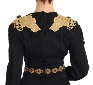 Elegant Maxi Black Dress With Gold Detailing - Luxury for You