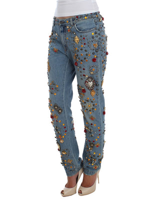 Enchanted Sicily Crystal Heart Boyfriend Jeans - Luxury for You