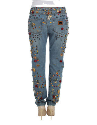 Enchanted Sicily Crystal Heart Boyfriend Jeans - Luxury for You