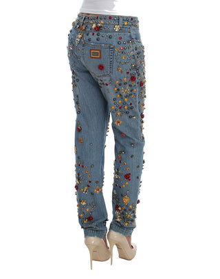 Enchanted Sicily Crystal Heart Boyfriend Jeans - Luxury for You