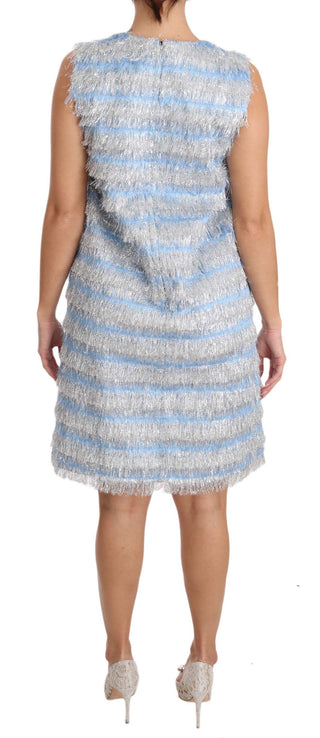 Elegant Light Blue Fringe Shift Dress - Luxury for You