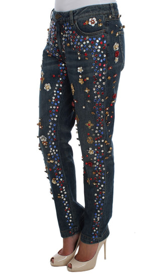 Enchanted Sicily Crystal Heart Boyfriend Jeans - Luxury for You