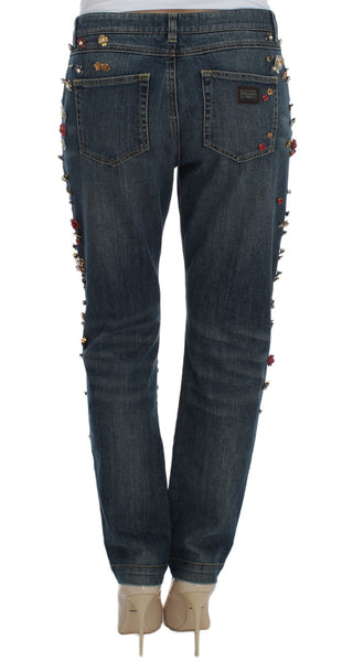 Enchanted Sicily Crystal Heart Boyfriend Jeans - Luxury for You