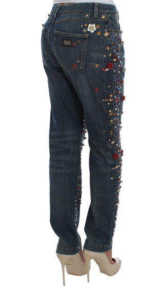 Enchanted Sicily Crystal Heart Boyfriend Jeans - Luxury for You