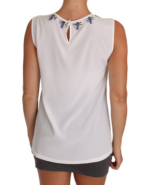 Elegant Embellished Sleeveless Silk Blouse - Luxury for You