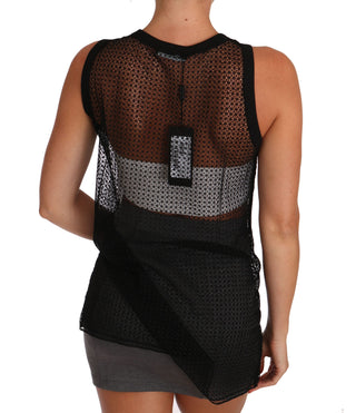 Elegant Sleeveless Black Mesh Top - Luxury for You