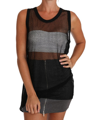 Elegant Sleeveless Black Mesh Top - Luxury for You