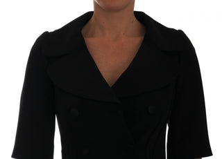 Chic Black Cropped Double Breasted Blazer - Luxury for You