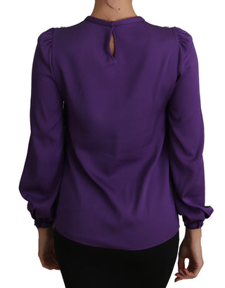 Enchanted Purple Silk Crystal Blouse - Luxury for You