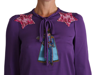 Enchanted Purple Silk Crystal Blouse - Luxury for You