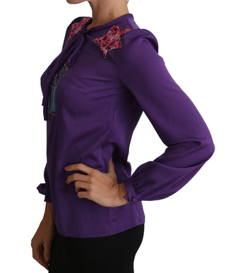 Enchanted Purple Silk Crystal Blouse - Luxury for You