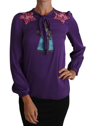 Enchanted Purple Silk Crystal Blouse - Luxury for You