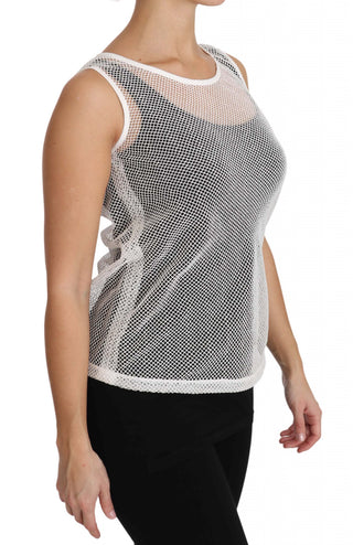 Elegant White Sheer Sleeveless Top - Luxury for You