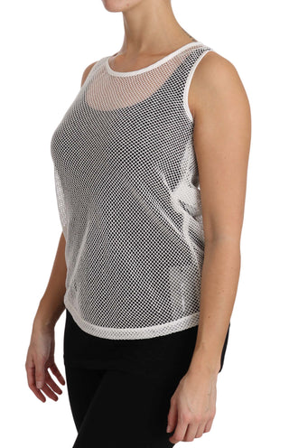 Elegant White Sheer Sleeveless Top - Luxury for You