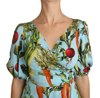 Vegetable Print Silk Top Extravaganza - Luxury for You