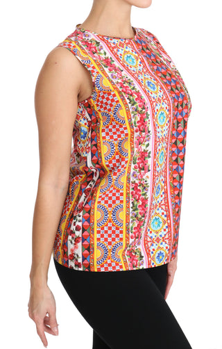 Carretto Print Pure Cotton Tank Top - Luxury for You