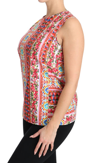 Carretto Print Pure Cotton Tank Top - Luxury for You