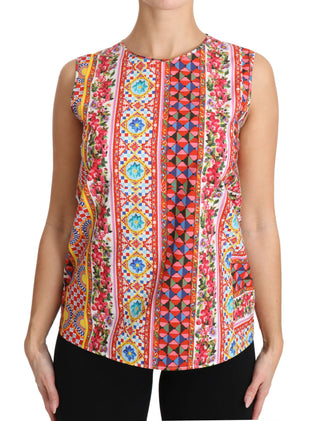 Carretto Print Pure Cotton Tank Top - Luxury for You