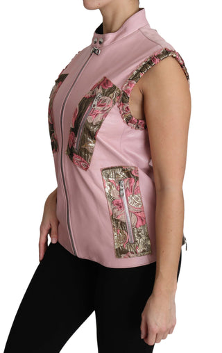 Stunning Pink Sleeveless Leather Vest - Luxury for You