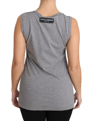 Sequined Heart Tank Top In Gray - Luxury for You