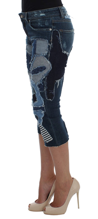 Chic Blue Patchwork Denim Shorts - Luxury for You