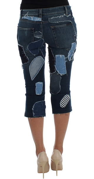 Chic Blue Patchwork Denim Shorts - Luxury for You