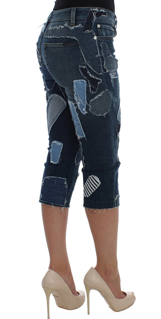 Chic Blue Patchwork Denim Shorts - Luxury for You