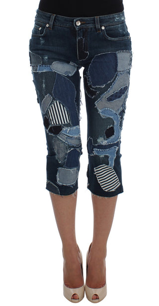 Chic Blue Patchwork Denim Shorts - Luxury for You