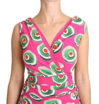 Sicilian Cake Print Sleeveless Silk Top - Luxury for You