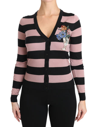 Elegant Floral Embroidered Cashmere Cardigan - Luxury for You