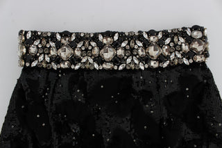 Crystal Sequined Silk High Waist Shorts - Luxury for You