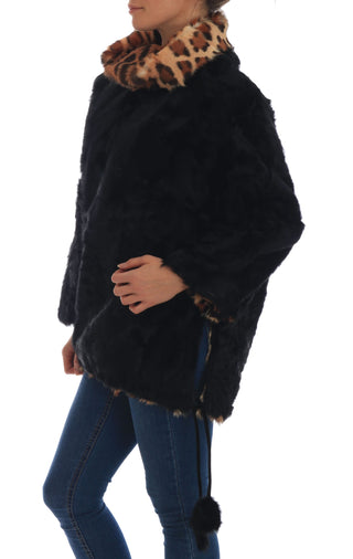 Elegant Black Lamb Fur Short Coat - Luxury for You