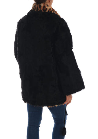 Elegant Black Lamb Fur Short Coat - Luxury for You