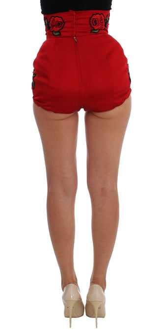 Elegant Silk High Waist Embroidered Shorts - Luxury for You